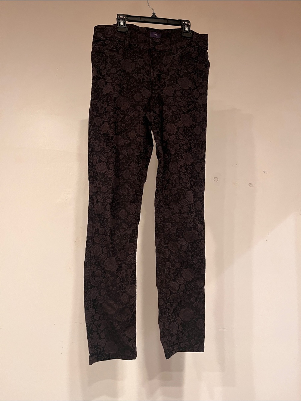 NYDJ Black Floral Jacquard Legging Pants